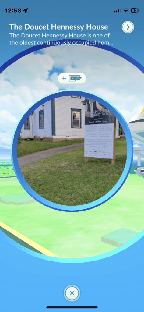 The Pokéstop page for the Doucet Hennessy House.